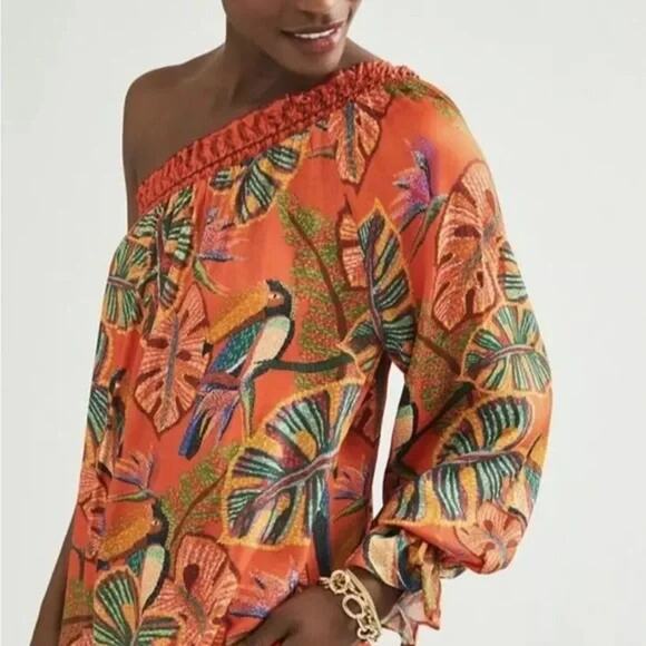 Anthropologie Dresses & Skirts - Farm Rio Anthropologie Dress One Shoulder Sz X-Large Multi A001897
